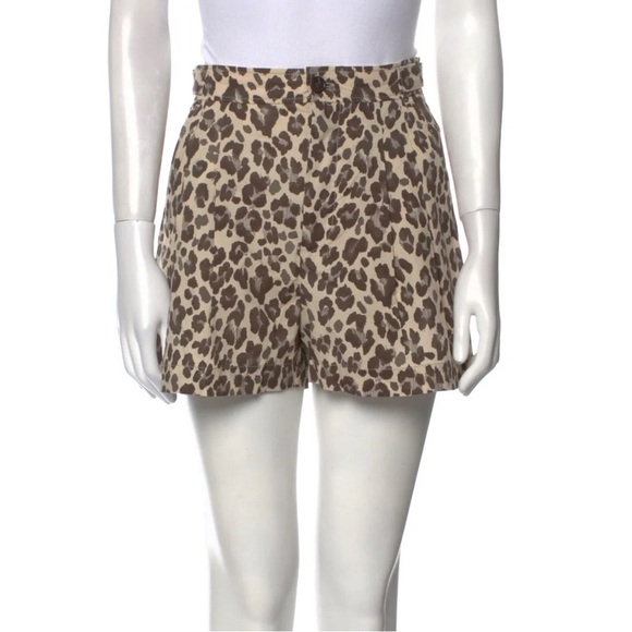 Soeur Animal Print Brown Shorts size 38 / 6 - Picture 1 of 10